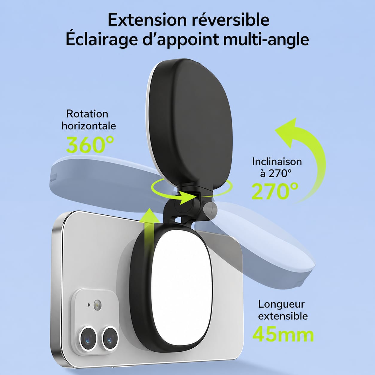 Led selfie magnétique