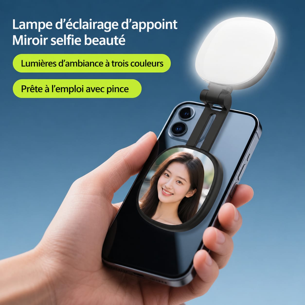 Led selfie magnétique
